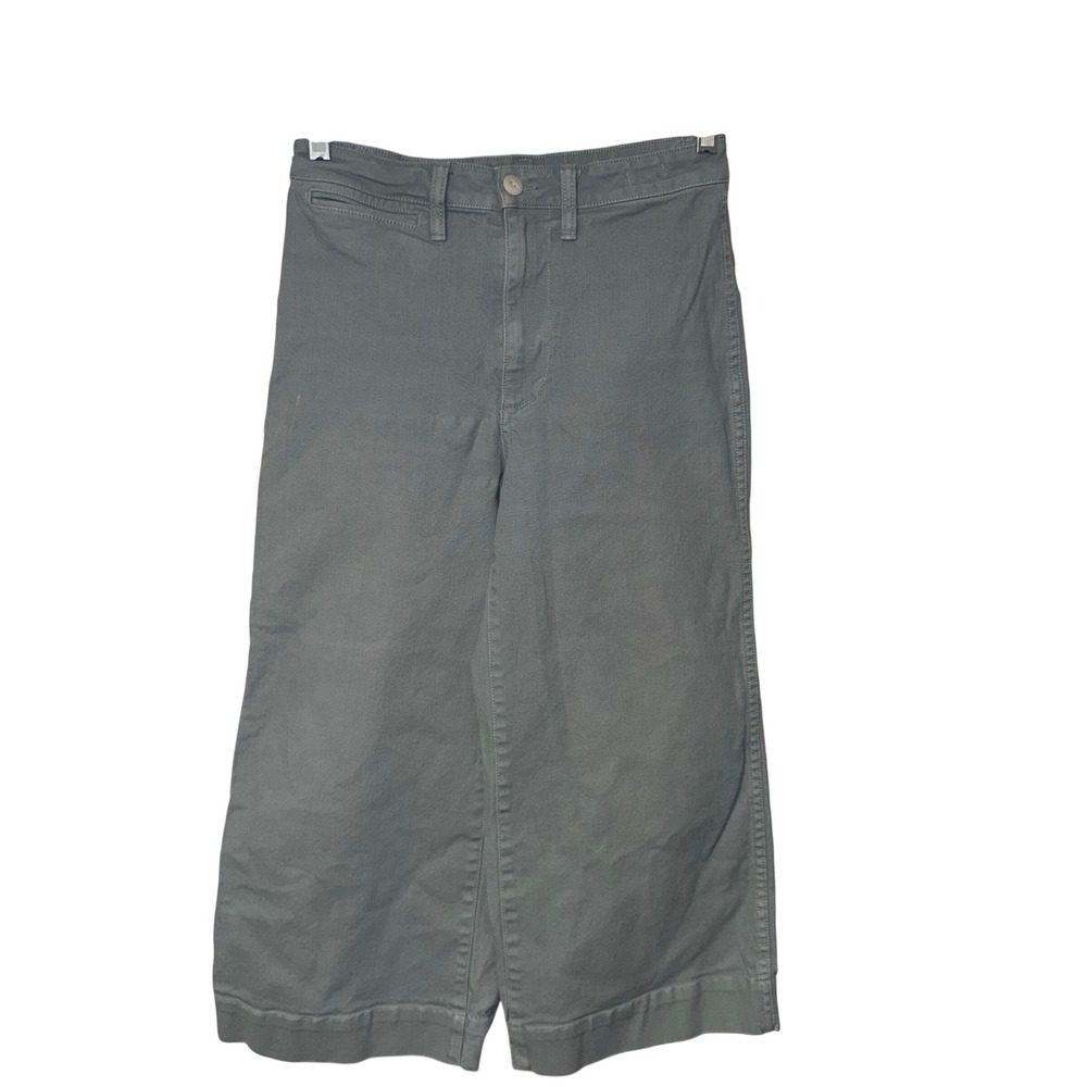 Madewell Wide Leg Crop Pants Womens 27 Sage Grey Cotton Canvas